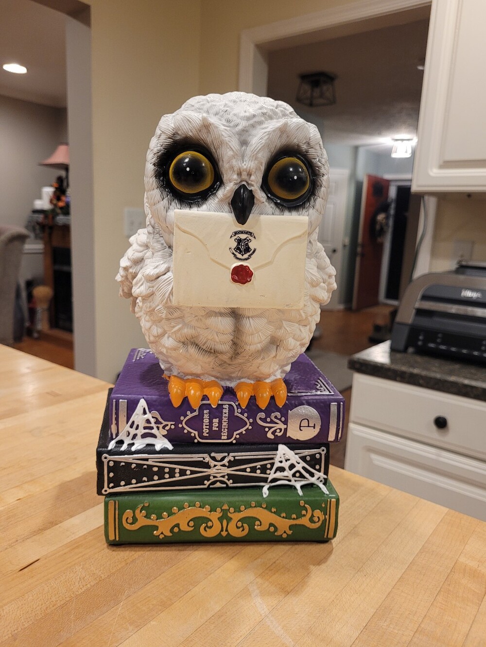 NEW Warner Brothers Harry Potter Hedwig Owl Perched On Books